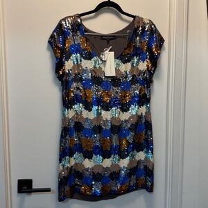 Sequin V-Neck Multicolor Top (brand new with tag)